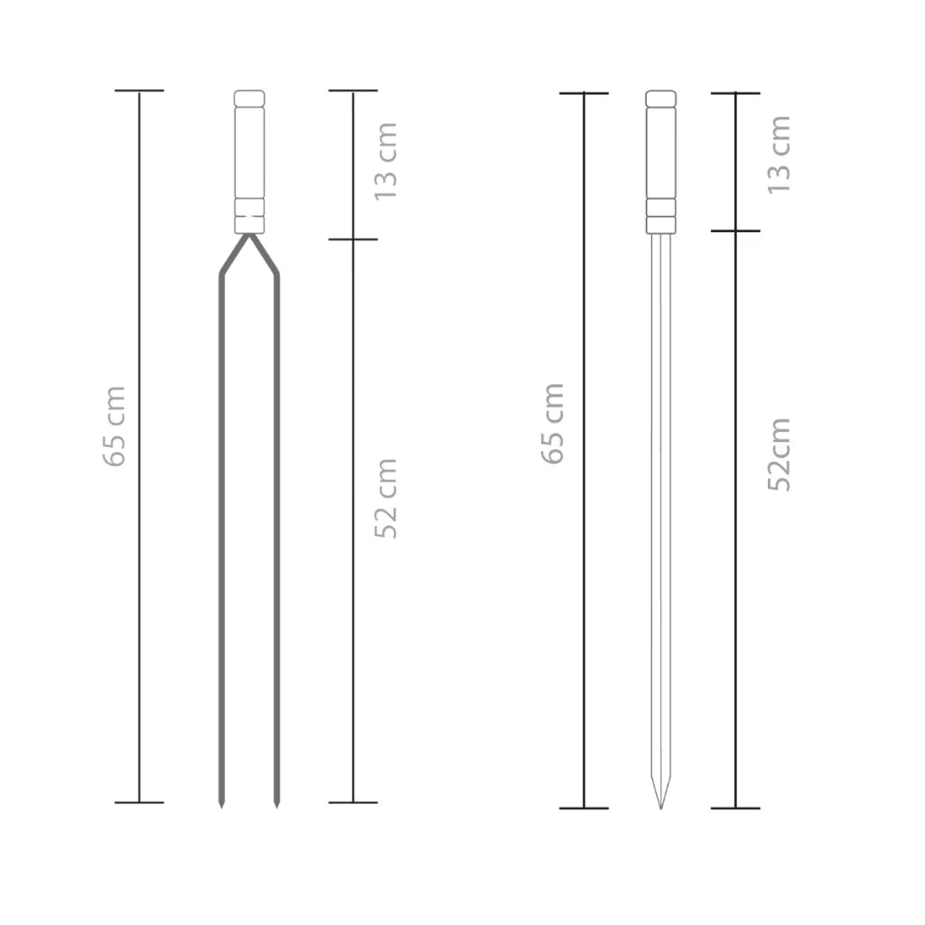 Espeto Churrasco MestreInox 65cm | Durabilidade e Versatilidade Reto e Duplo