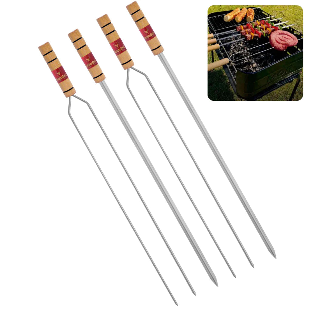 Espeto Churrasco MestreInox 65cm | Durabilidade e Versatilidade Reto e Duplo