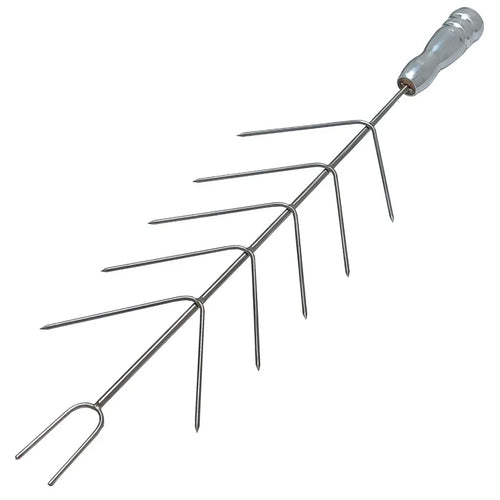 Espeto para Coraçãozinho e Aperitivos Inox 304 | 10 Pontas com Cabo Térmico | 63cm de comprimento