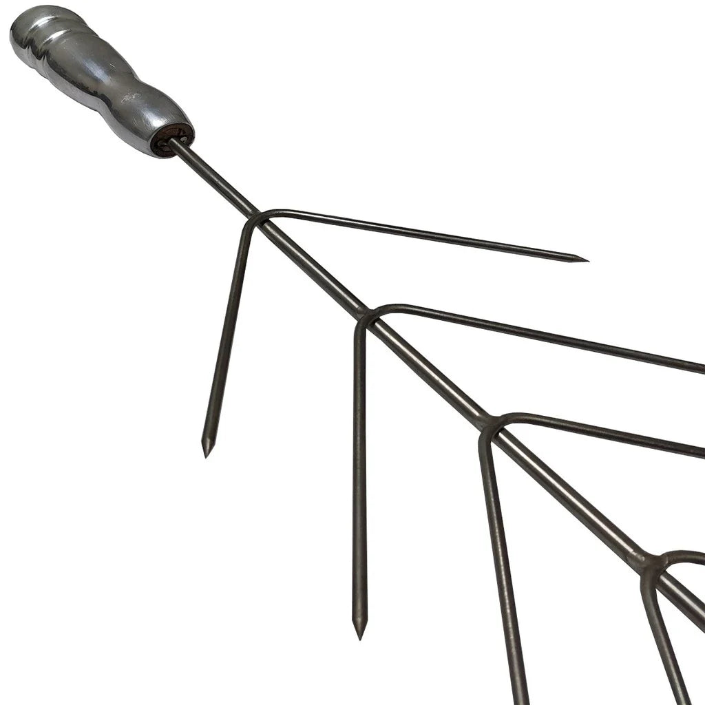 Espeto para Coraçãozinho e Aperitivos Inox 304 | 10 Pontas com Cabo Térmico | 63cm de comprimento