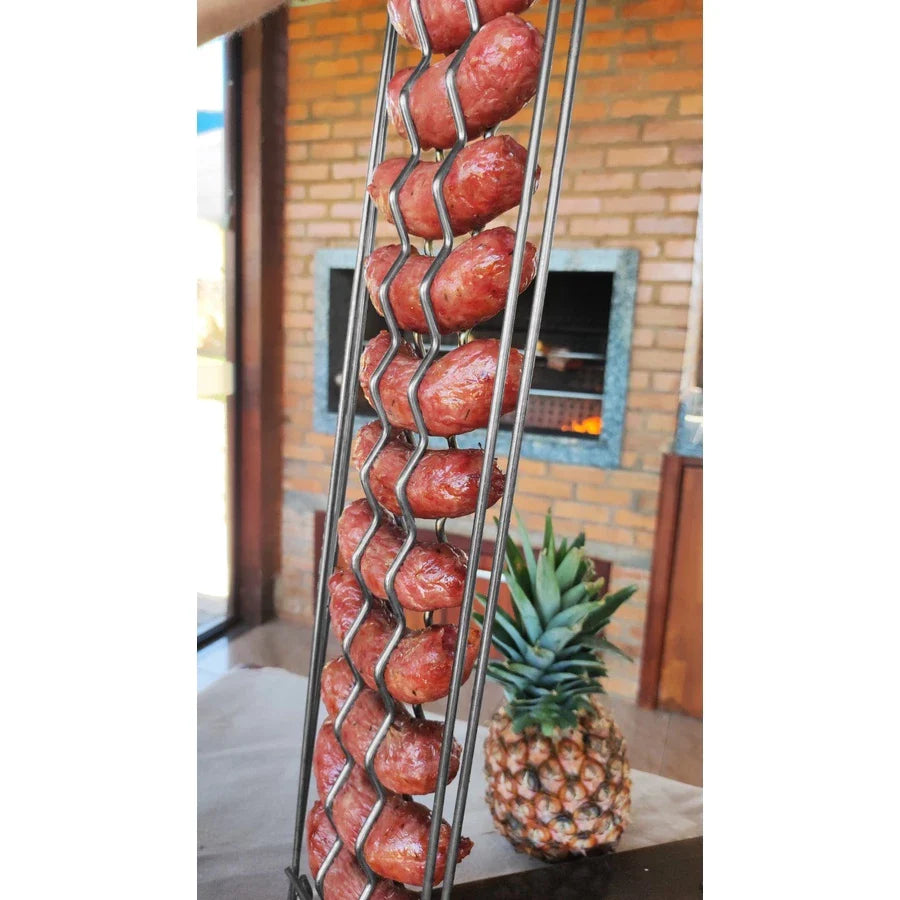Grelha Linguiça ChefPro | Suculência Máxima e Virada Fácil Sem Furar