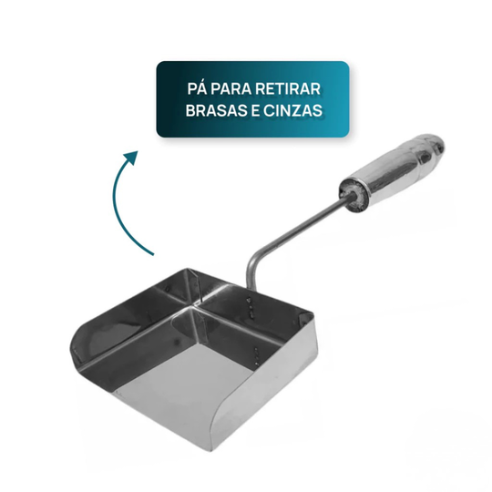 Pá de Cinzas Inox CleanUp | Limpeza Rápida e Sem Esforço no Pós-Churrasco